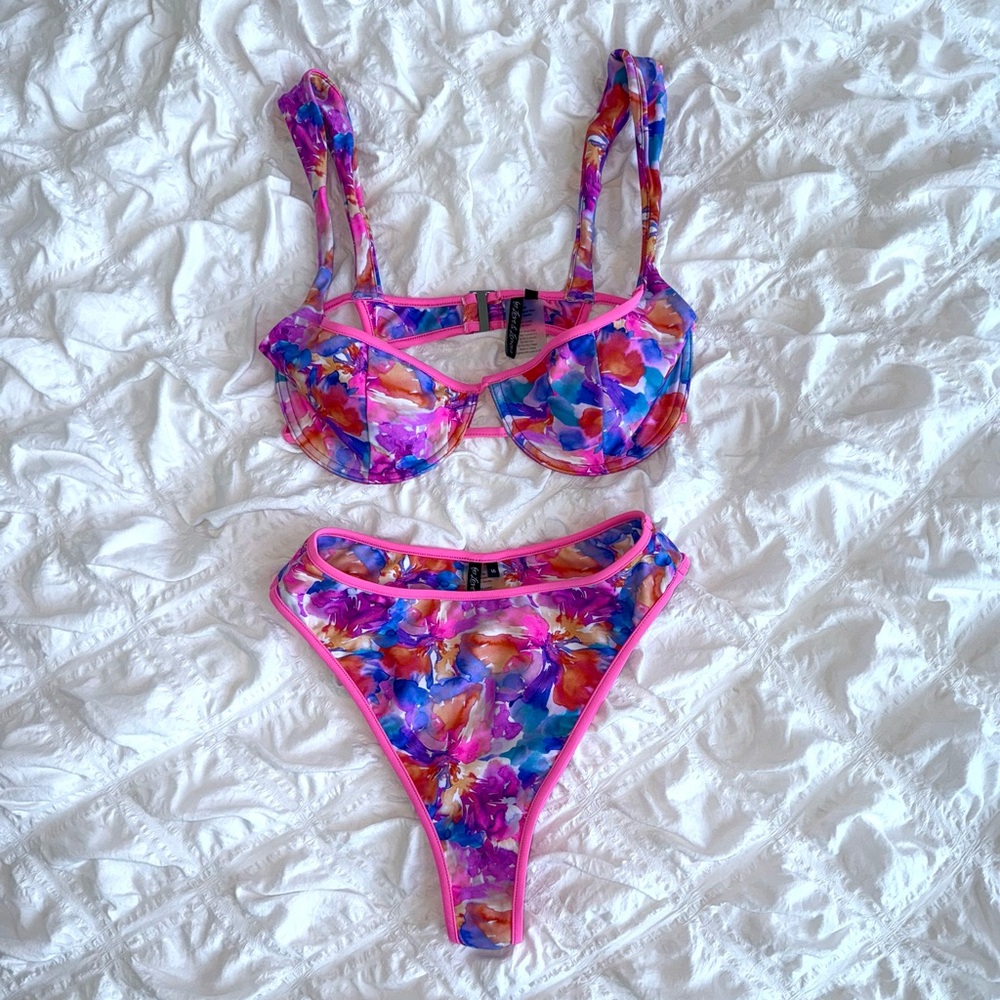 For Love and Lemons Floral Bikini Set